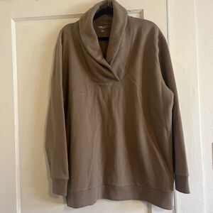 My Pillow Women’s 2XL Shawl Collar Sweatshirt Brown Toffee Warm Cabin Cozy Cuff